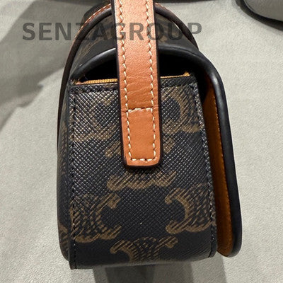 Celine Tabou Shoulder Bag Brown Gold Hardware Classic Women's Fashion