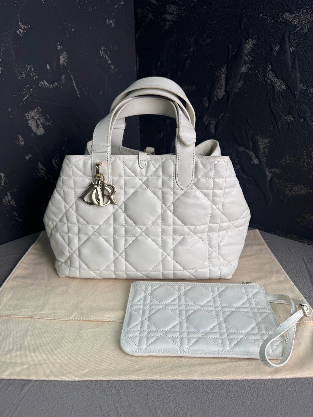 Dior Medium Leather Tote Bag For Women