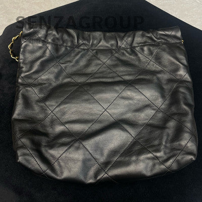 Chanel 22 Bag Small Black Gold Quilted Chain Shoulder Bag
