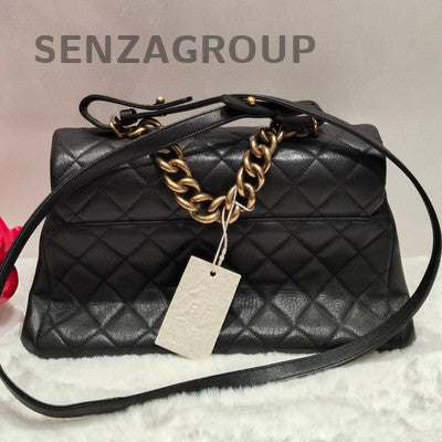 Chanel Black Gold Bombay Quilted Classic Women's Shoulder Bag