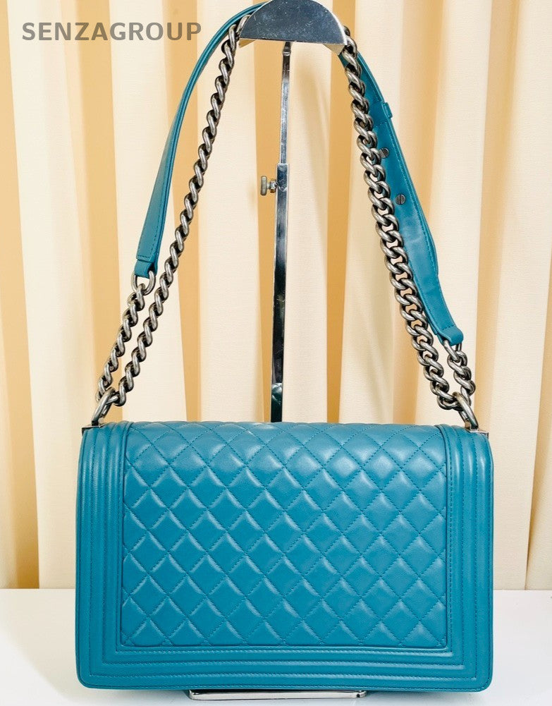 Chanel Leboy MM Calfskin Chain Shoulder bag Peacock blue Women Classic