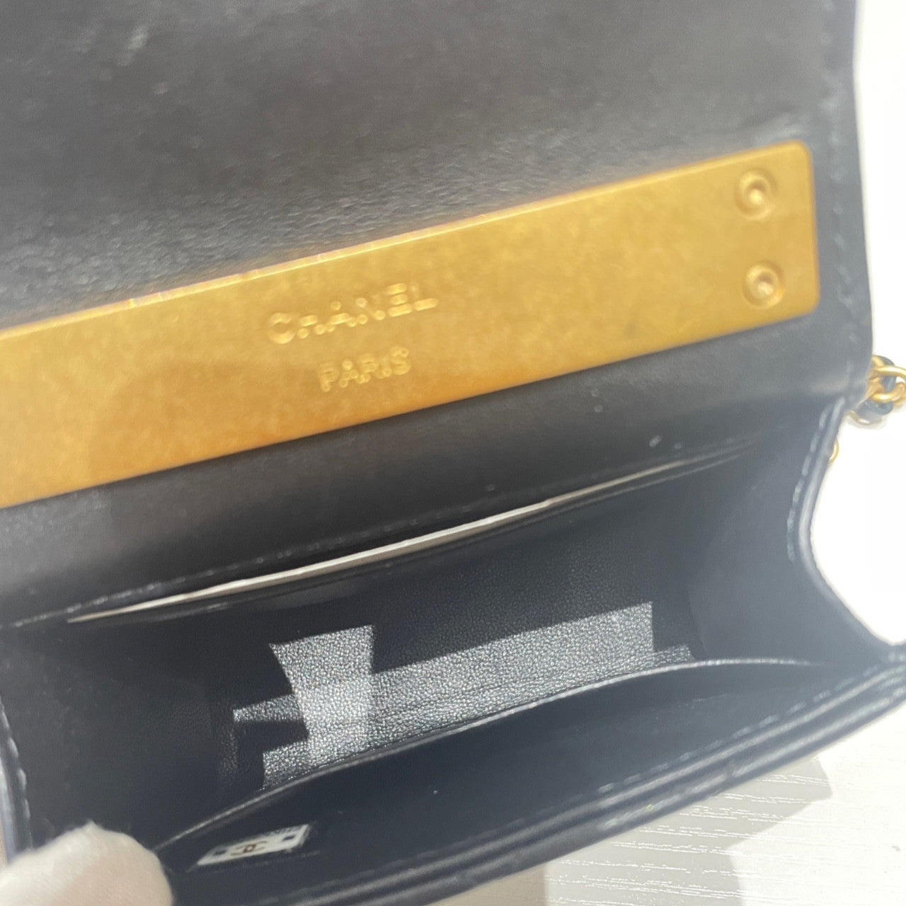 Chanel Kelly Mini Quilted Black Gold Chain Crossbody Bag