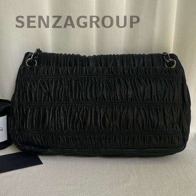 Prada Black Silver Cahier Bag Chain Shoulder Bag Classic Women