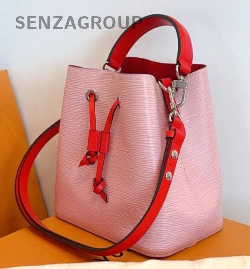 Louis Vuitton Epi Leather NeoNoe Bucket Drawstring Pink Crossbody Handbag Women