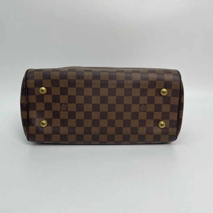 Louis Vuitton Brown Damier Canvas Leather Boston Handbag Shoulder Bag For Women