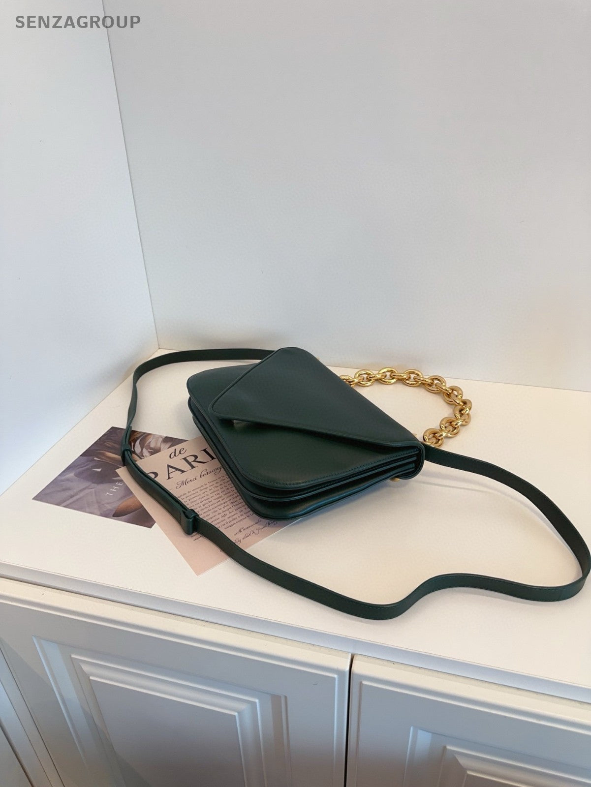 BOTTEGA VENETA Mount Envelope Shoulder Crossbody Bag Women Green