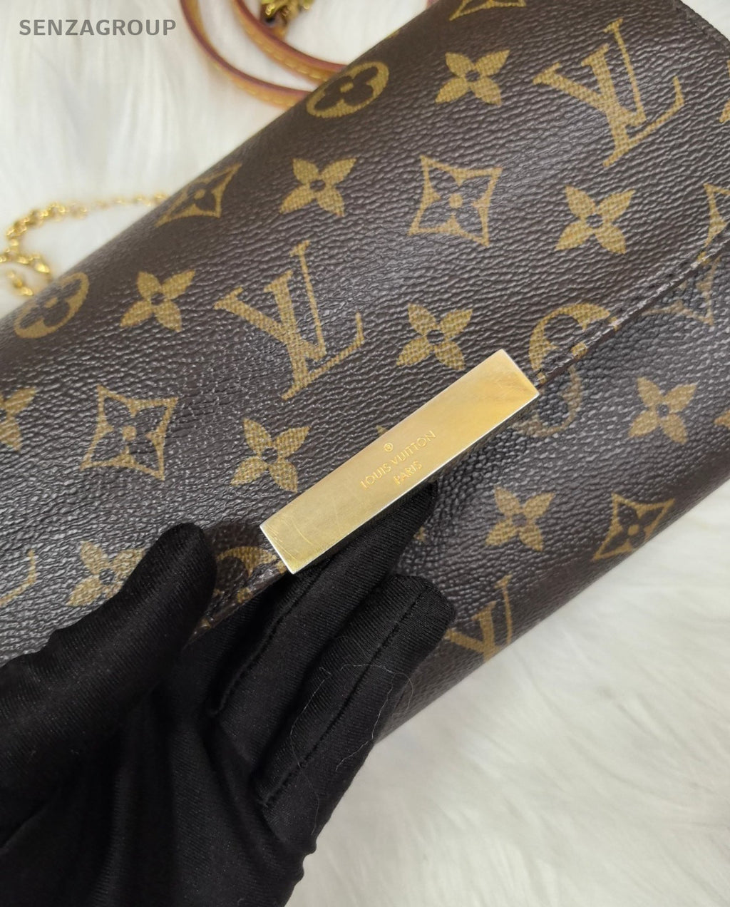 Louis Vuitton Monogram Favorite PM Leather Shoulder Crossbody Bag Women Brown