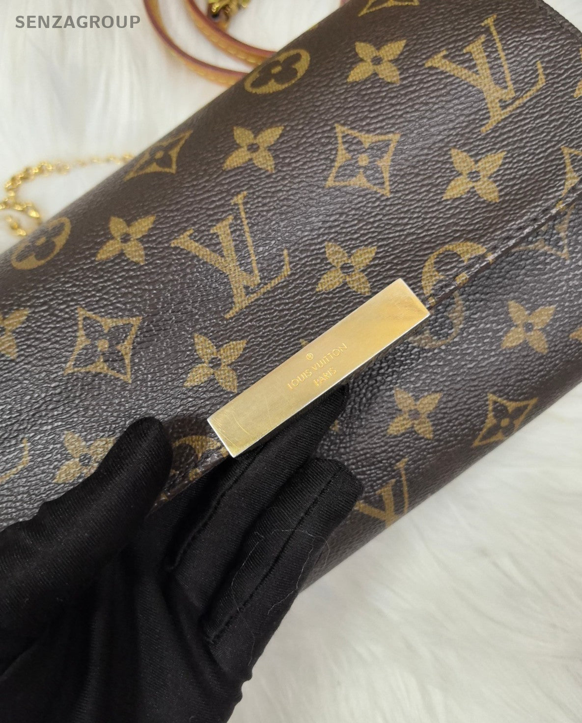 Louis Vuitton Monogram Favorite PM Leather Shoulder Crossbody Bag Women Brown