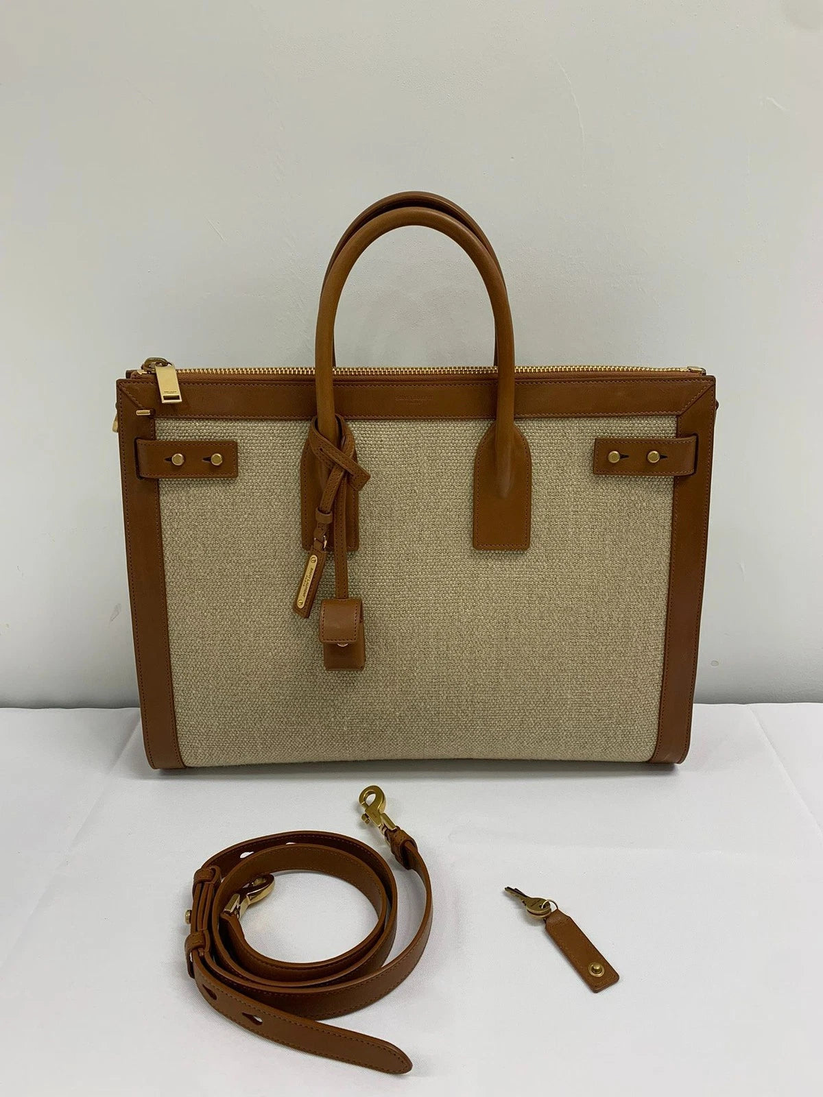 Saint Laurent Large Logo Padlock Leather Handbag For Women