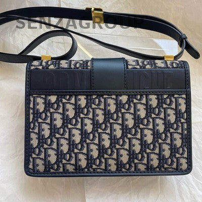 Dior Oblique Montaigne 30 Shoulder Crossbody Bag Blue Gold Classic Women