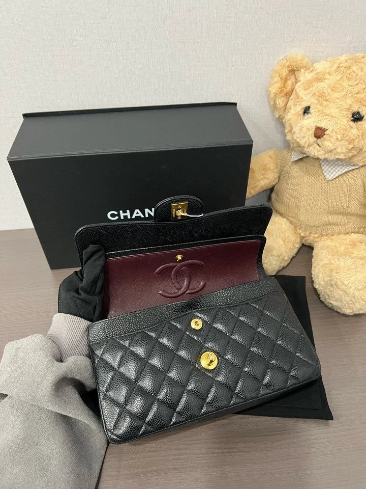 CHANEL CF Small Black Gold Shoulder Crossbody Bag For Women