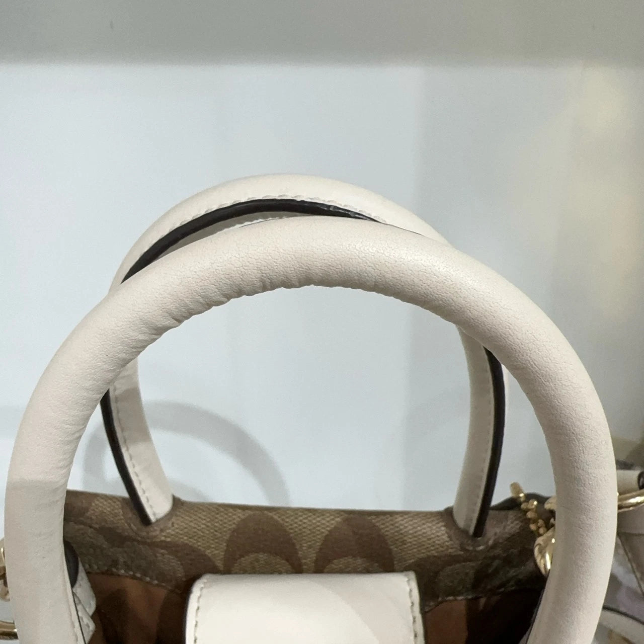 Coach Cally 17 Classic Monogram Canvas Leather Tote Crossbody Women