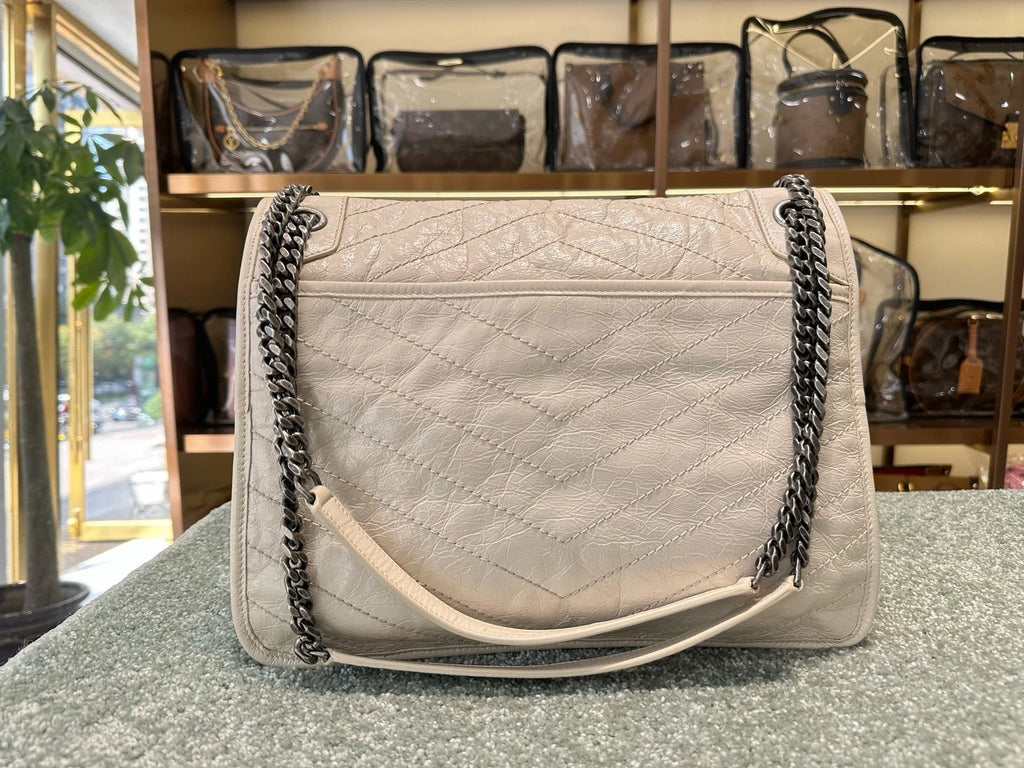 Saint Laurent Niki Leather White Shoulder Bag Crossbody Excellent