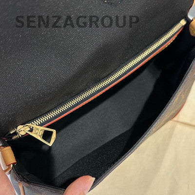 Louis Vuitton Diane Monogram Shoulder Crossbody Bag Brown Gold Buckle