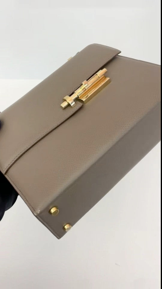Hermes Verrou Bag Grey Gold Shoulder Crossbody Women Classic Fashion