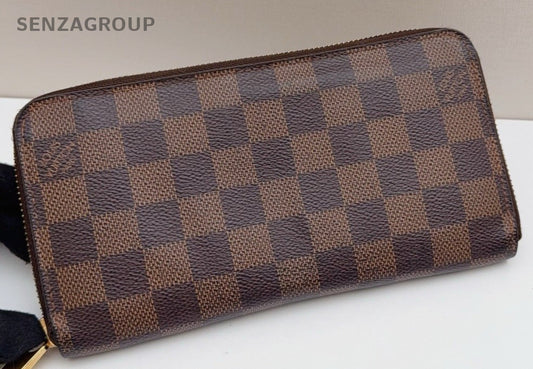 Louis Vuitton Zippy Long Wallet Brown Gold Used  Unisex Adults Classic