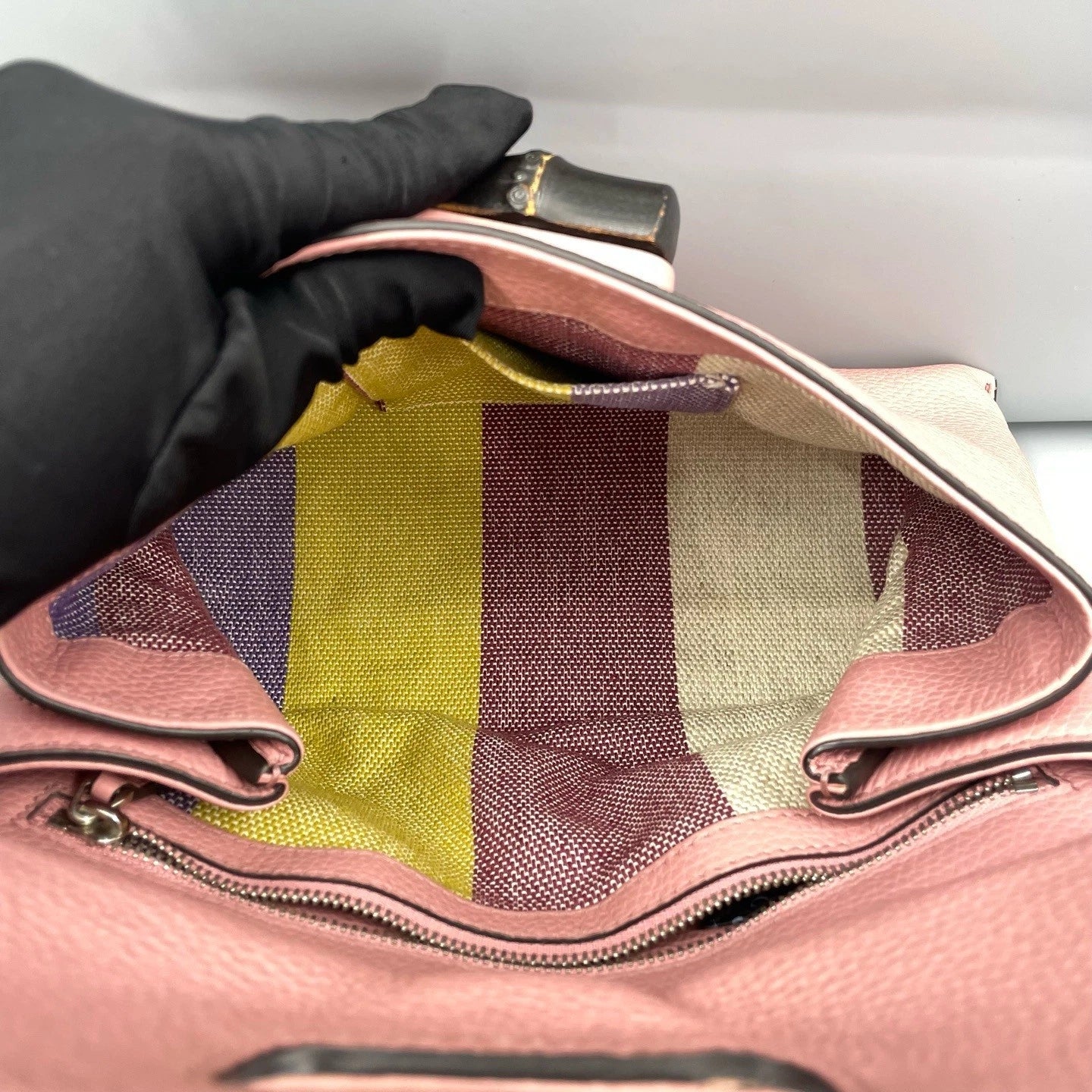 Gucci Leather Bamboo Buckle Handbag For Women