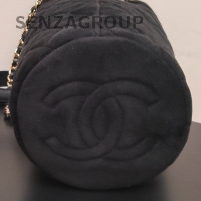 Chanel Quilted Bucket Chain Shoulder Crossbody Bag Black Gold Classic Women