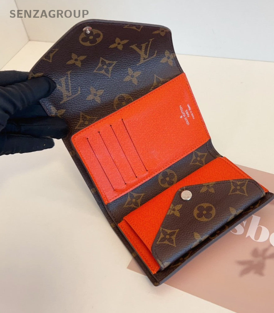 Louis Vuitton Monogram Epi Leather  Short Tri-Fold Wallet Women Brown Red