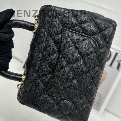 Chanel Coco Handle Mini Black Gold Chain Shoulder Bag Crossbody Women