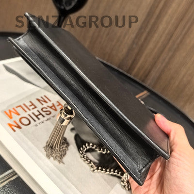 Saint Laurent Kate Black Silver Chain Shoulder Crossbody Bag Classic