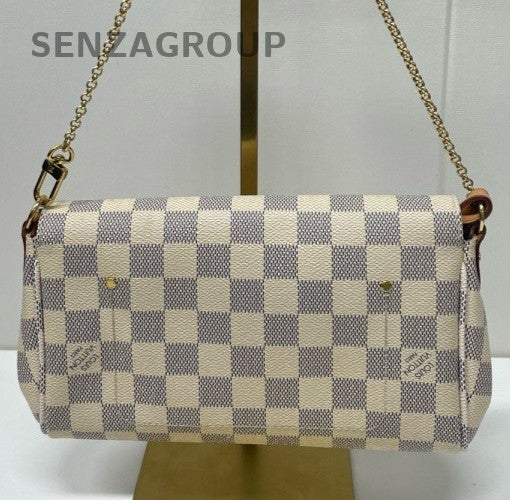 Louis Vuitton Favorite PM Chain Shoulder Bag Crossbody White Gold Women Classic