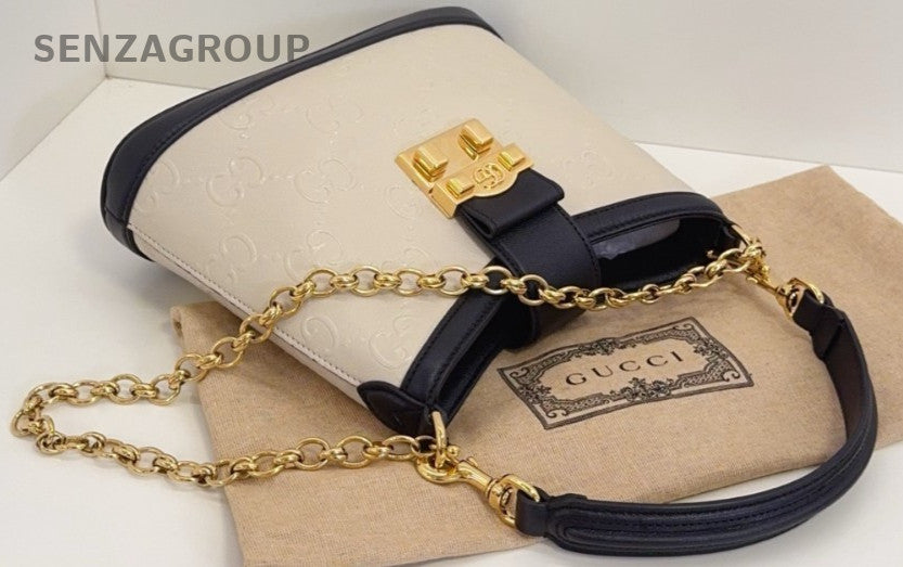 GUCCI GG Up Leather Panda color Shoulder Handbag almost brand new
