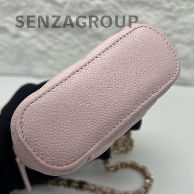 Chanel Pink Quilted Calfskin Chain Shoulder Bag Gold Hardware
