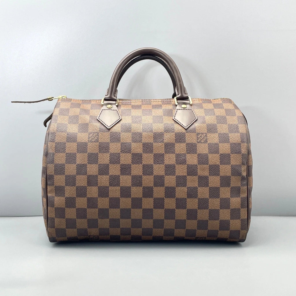 Louis Vuitton Speedy 30 Damier Ebene Tote Top Handle Bag Brown Unisex