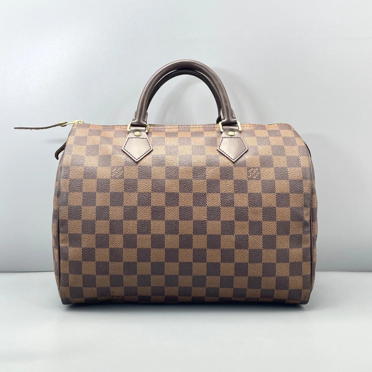 Louis Vuitton Speedy 30 Damier Ebene Tote Top Handle Bag Brown Unisex