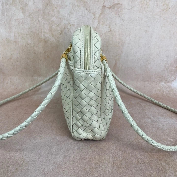 Bottega Veneta Yellow Lambskin Woven Tote Shoulder Bag For Women