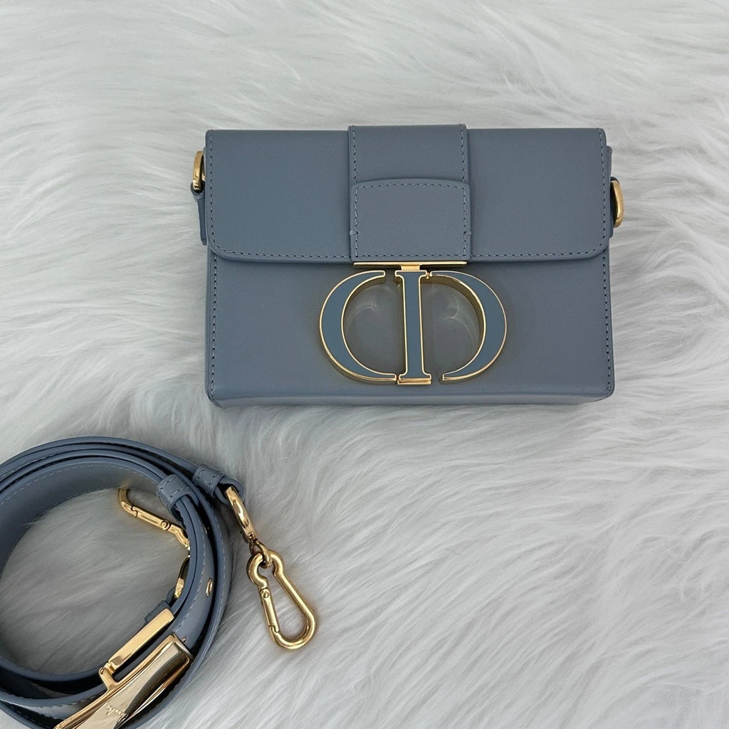 Authentic Dior Montaigne Mini Box Enamel Clasp Bag For Women