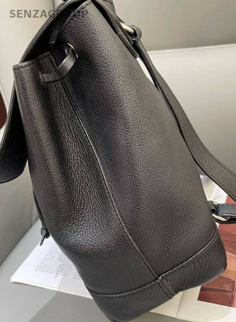 Louis Vuitton Lock Me Calfskin Backpack Black Silver Unisex Adults Classic