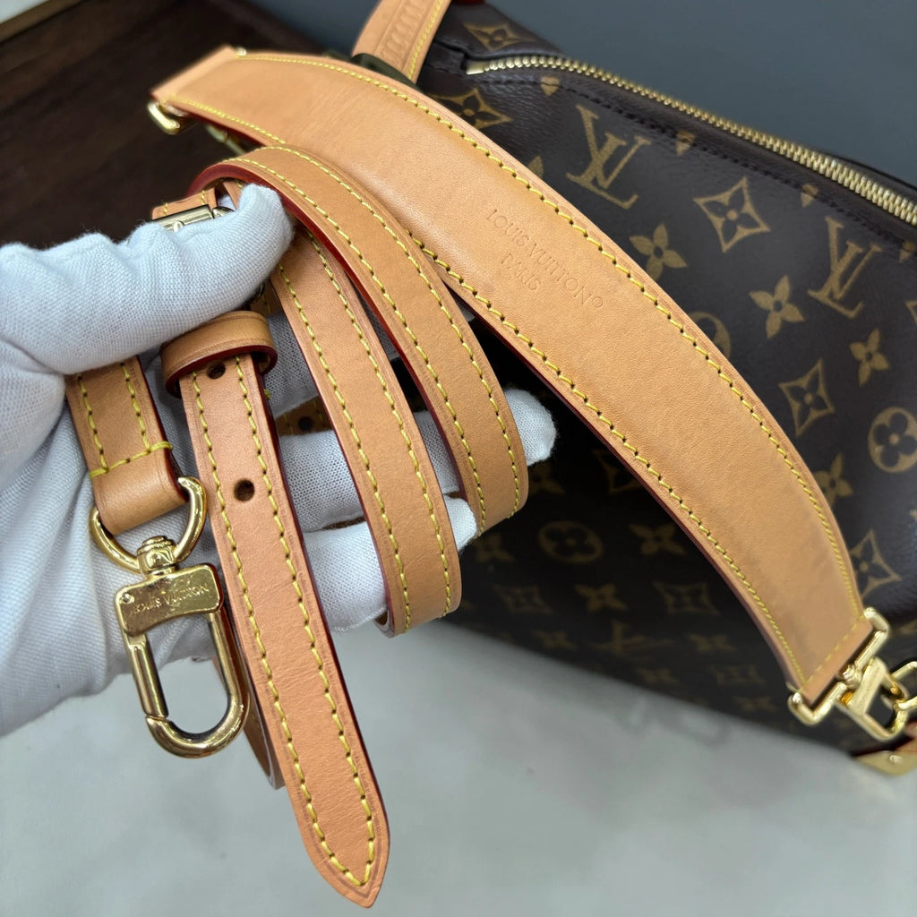 Chip Version Louis Vuitton Side Trunk GM Monogram Canvas Handbag Crossbody Gold