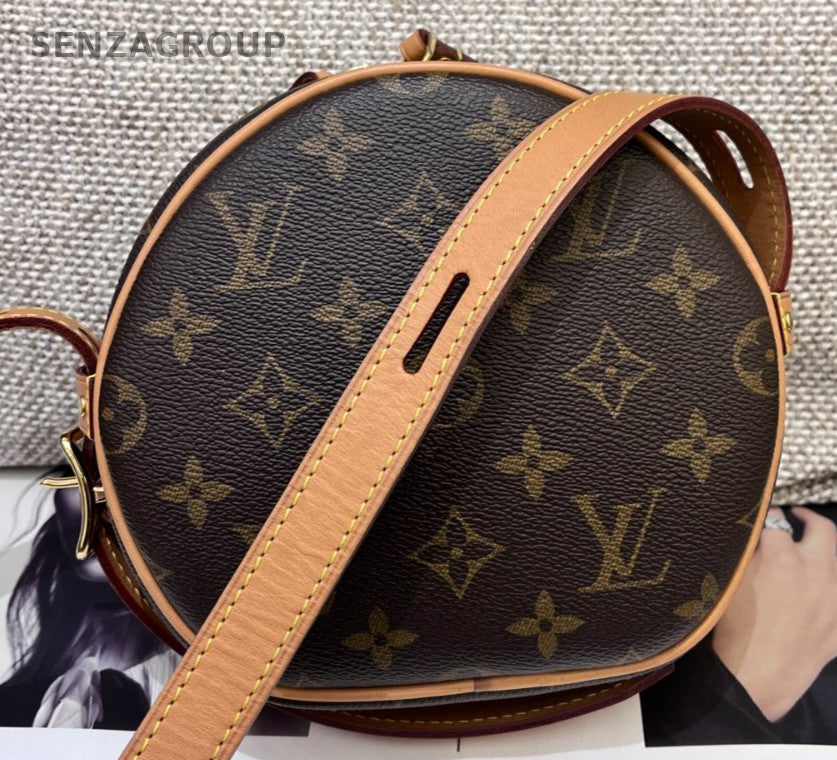 Louis Vuitton Monogram PM Crossbody Brown Gold Women Classic