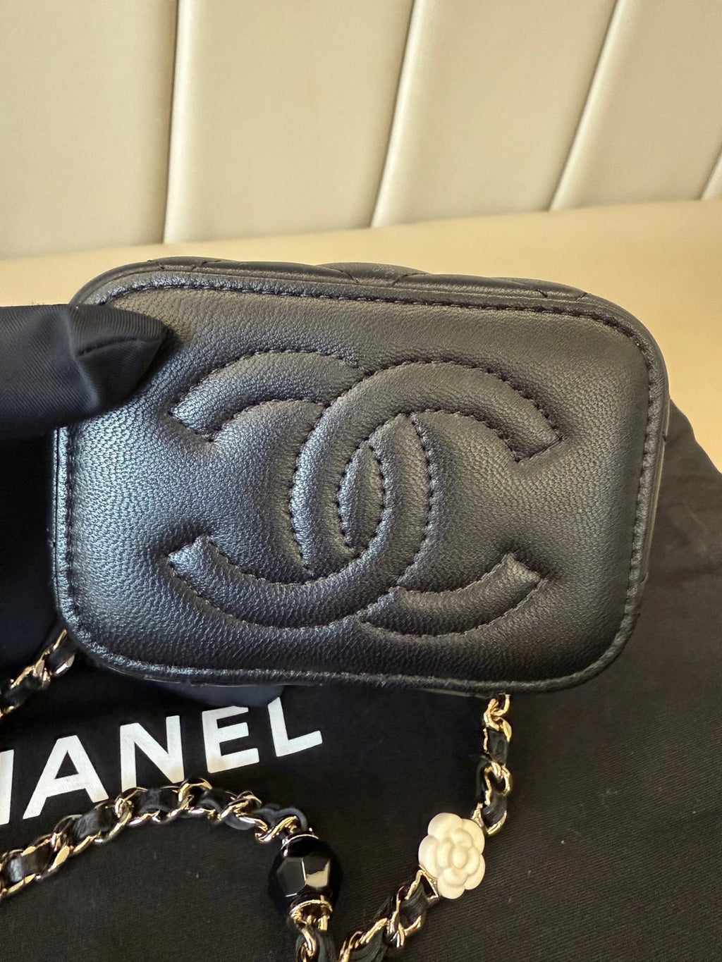 CHANEL Enamel Love Camellia Chain Box Lambskin Bag For Women