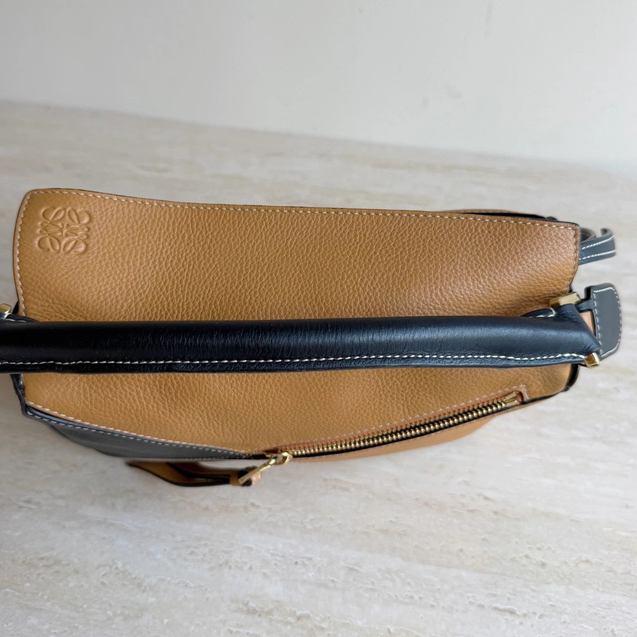 Loewe Puzzle PM 2Way Handbag Crossbody in Brown Leather Gold Hardware
