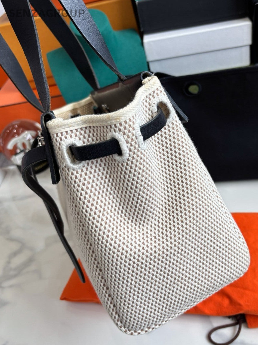 Hermes Herbag tote Horizontal Top Handle Panda Color Women Shoulder bag