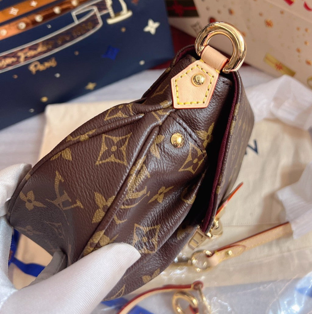 Louis Vuitton Sunset Monogram Shoulder Bag Brown Gold Used Women Classic