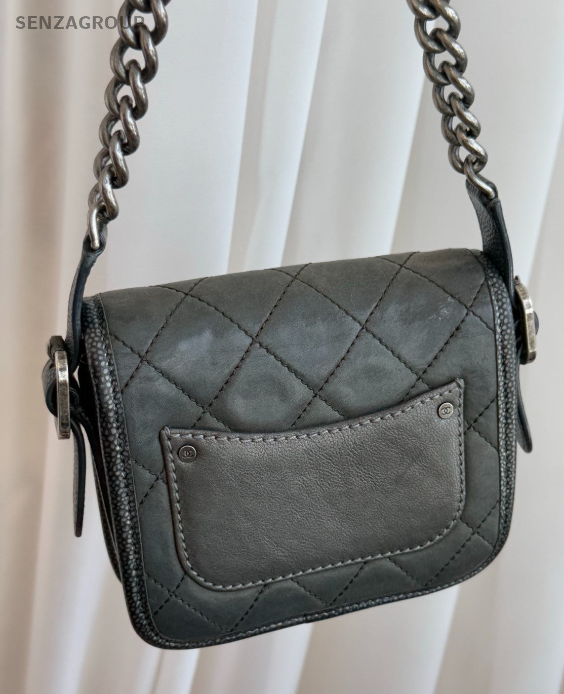 CHANEL CC Chain Diamond Pattern Shoulder bag Crossbody Women Gray
