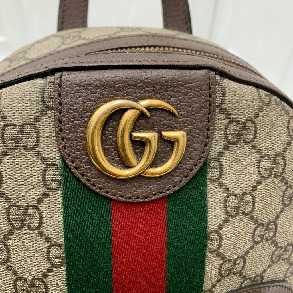Gucci Ophidia Backpack Brown Beige Gold Unisex Adults Classic