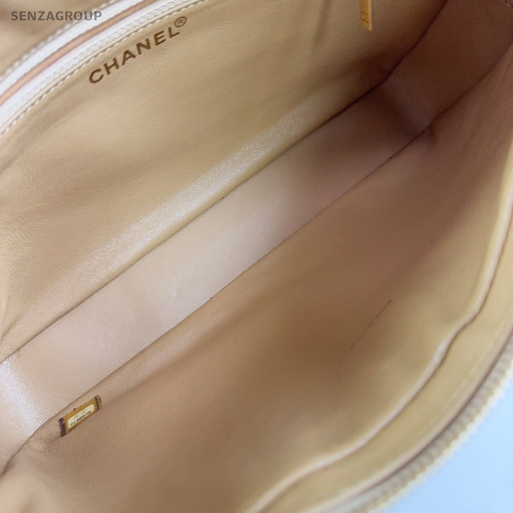 Chanel Lambskin Vintage Chain Shoulder Bag Brown Gold Women Classic