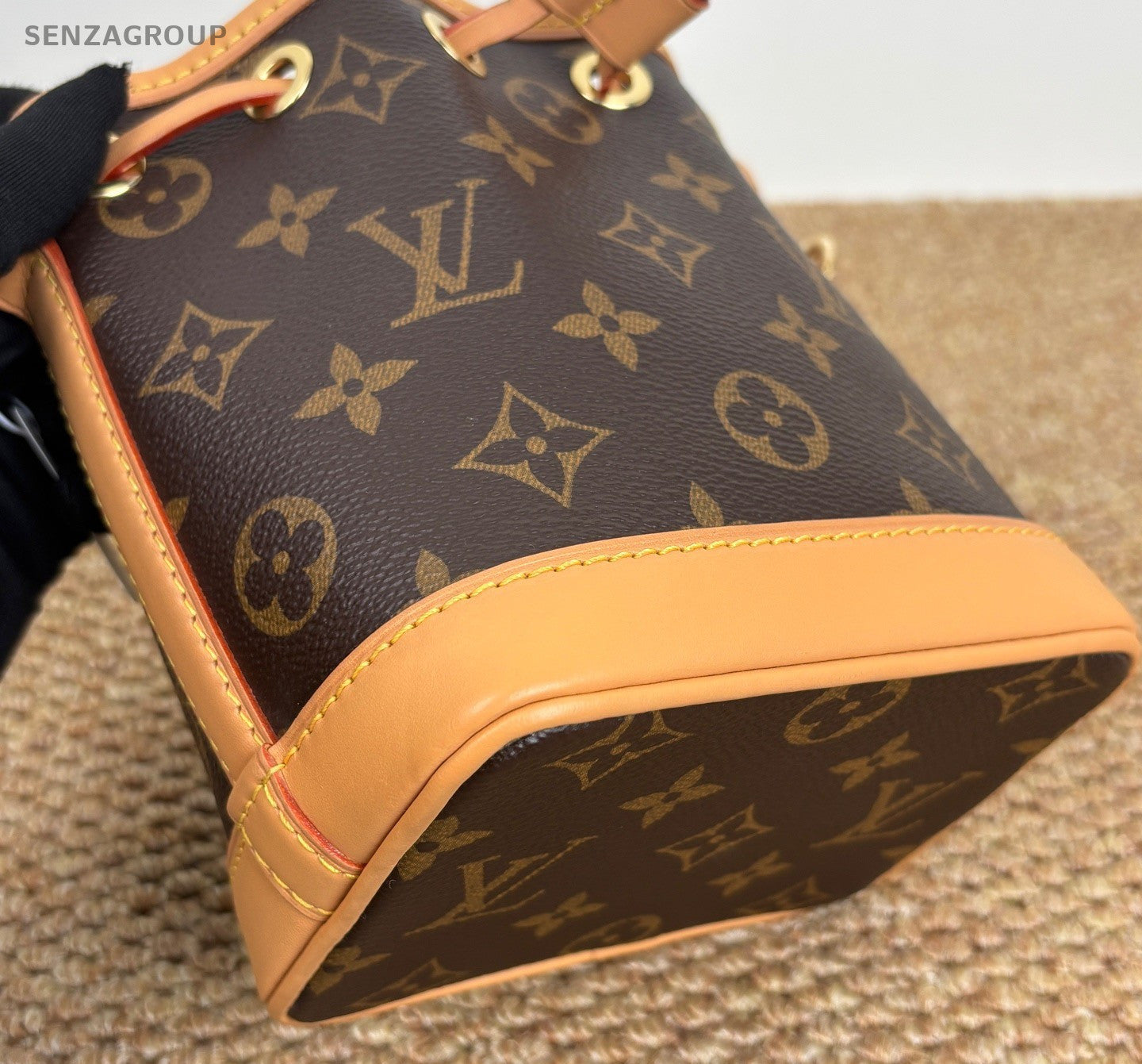 Louis Vuitton Nano Neo Monogram Bucket Crossbody Brown Gold Women Classic