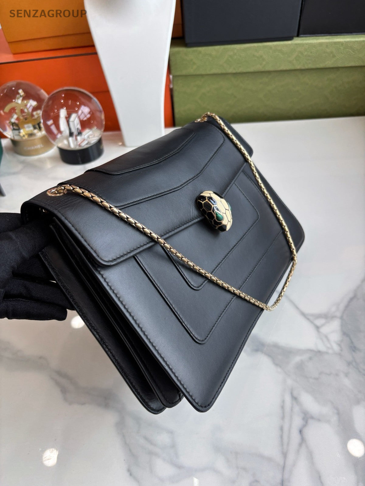 Bvlgari Serpenti Forever Square Black Shoulder bag Crossbody