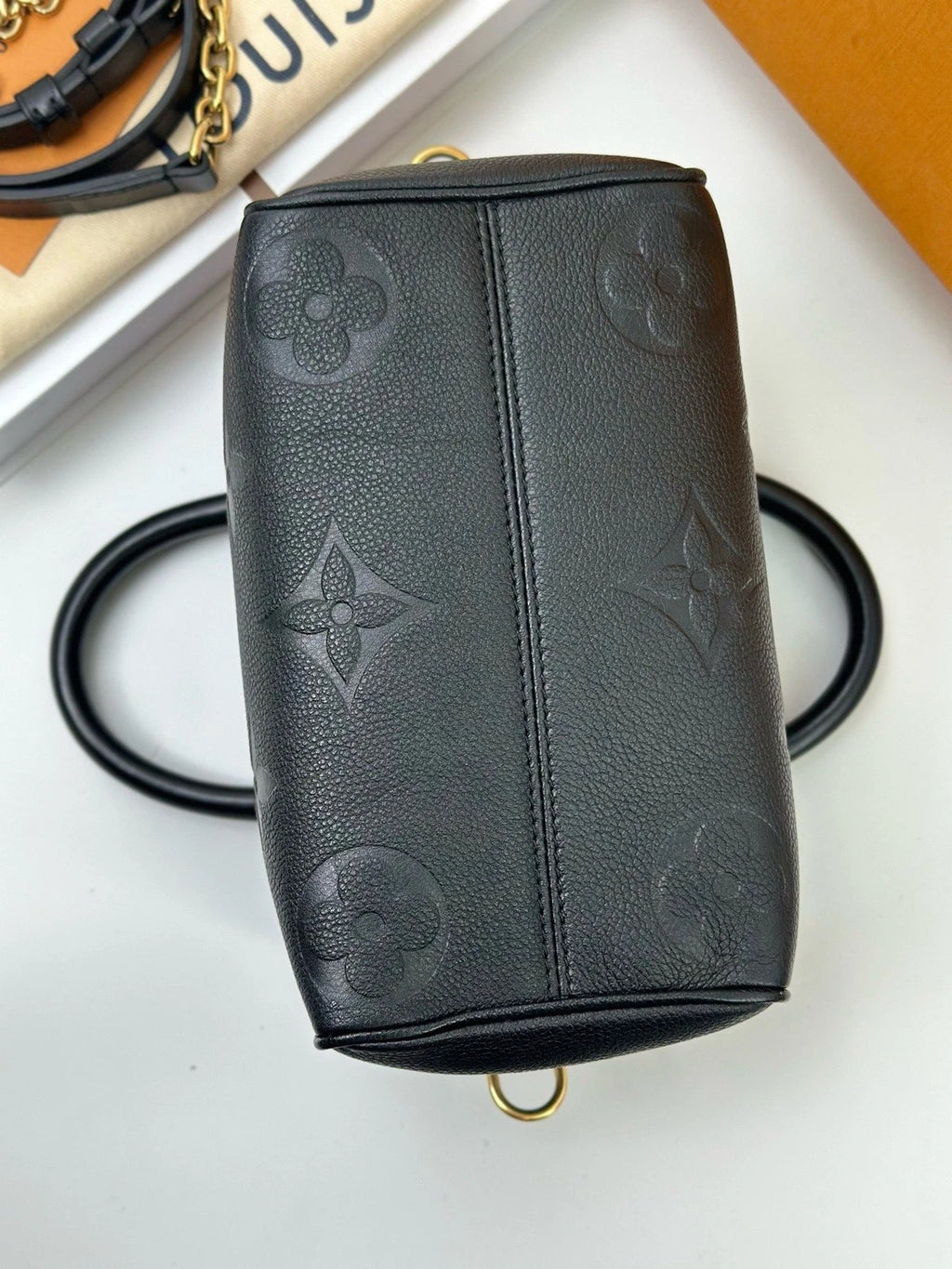 Louis Vuitton Speedy20 Monogram Black Gold Crossbody Handbag Excellent