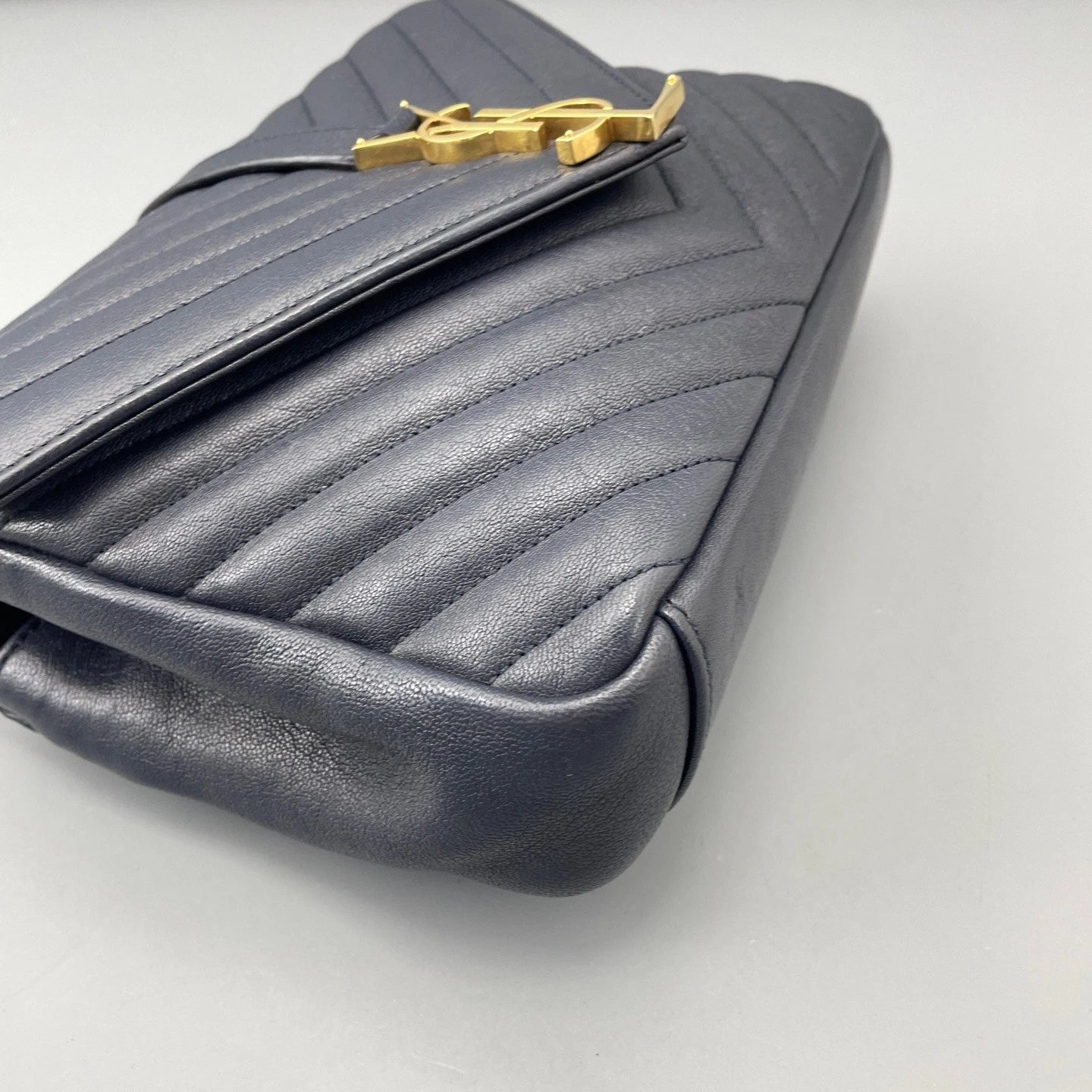Saint Laurent Envelope Bag MM Chain Top Handle Crossbody Bag Blue Women