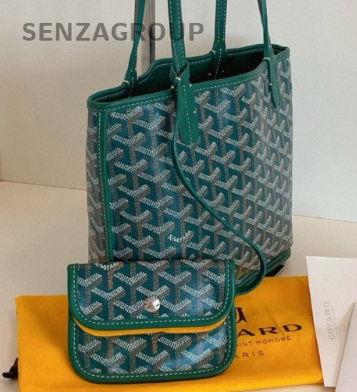 Goyard Anjou Mini Tote Shoulder Bag Green Used Women Classic Designer
