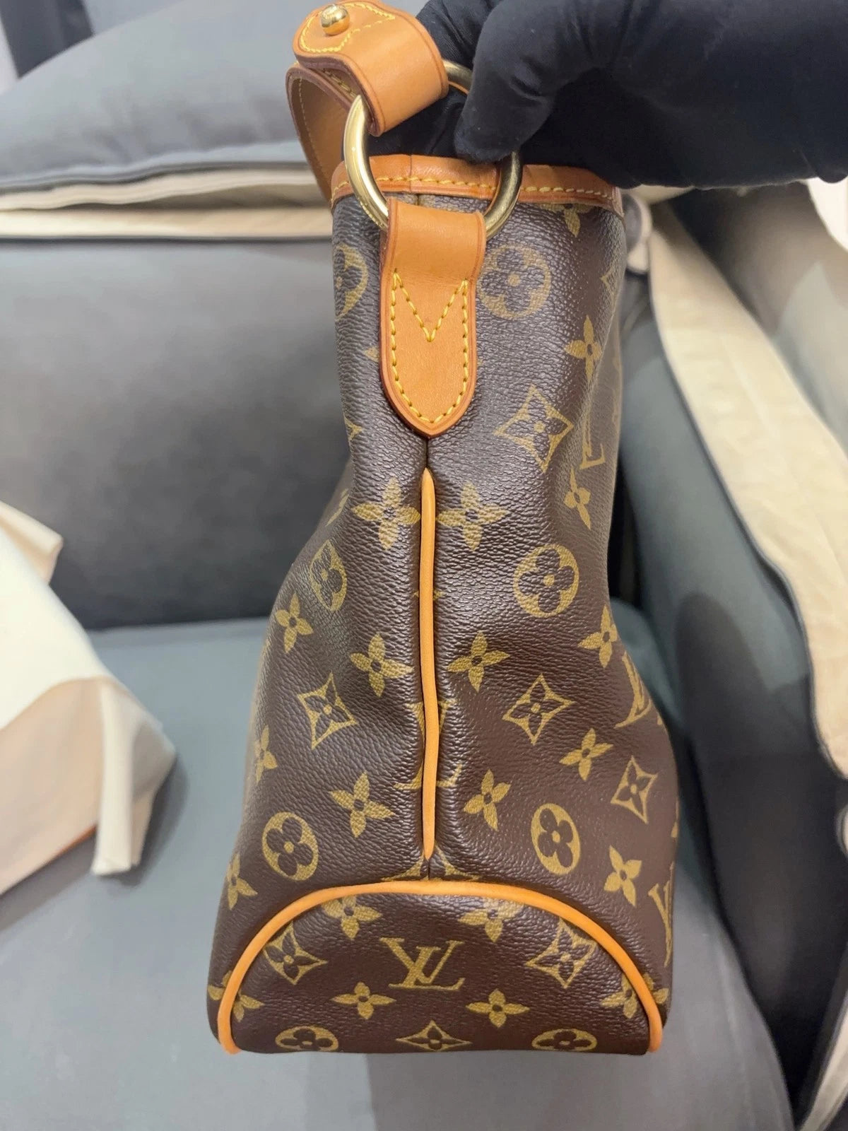 Aunthentic Louis Vuitton Delightful PM Monogram Top Handle Crossbody Brown