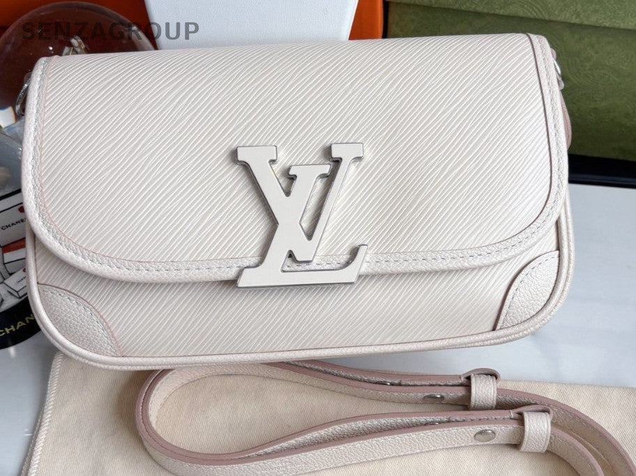 Louis Vuitton Buci Epi Leather Shoulder Crossbody Bag Women Beige