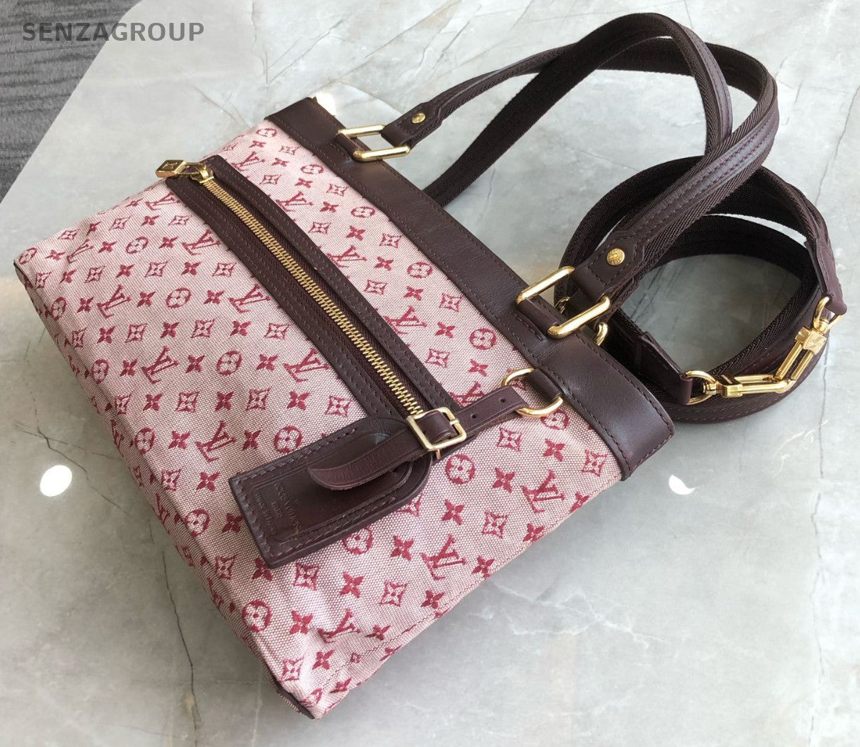 Louis Vuitton Denim Monogram Top Handle 2way Handbag Shoulder bag Pink Women
